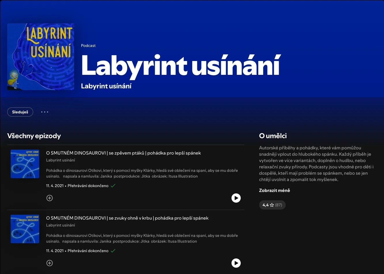 Labyrint usínání